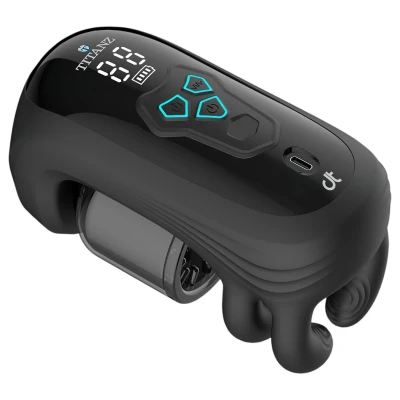 Titanz Auto Squeeze - automata szorító maszturbátor férfiaknak (fekete)