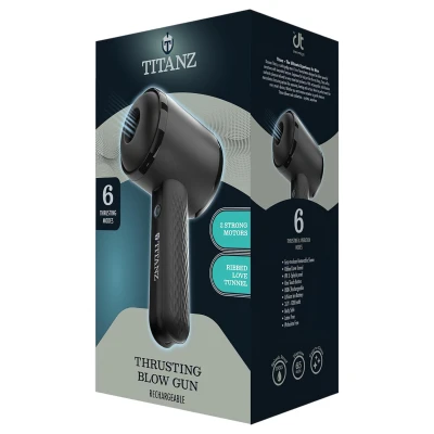 Titanz Thrusting Blow Gun - automata maszturbátor férfiaknak (fekete)