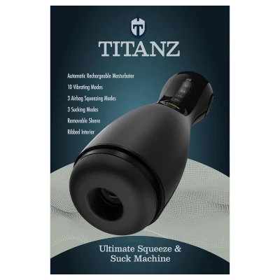 Titanz Ultimate Squeeze & Suck - automata szorító-szívó maszturbátor (fekete)