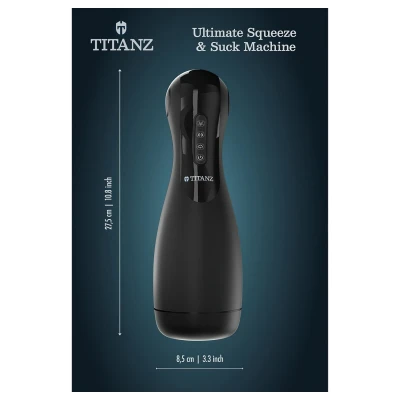 Titanz Ultimate Squeeze & Suck - automata szorító-szívó maszturbátor (fekete)