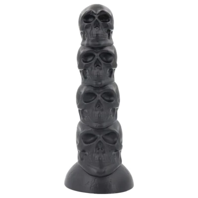 Topped Monster - koponya dildó - 22 cm (fekete)