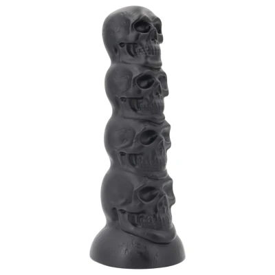 Topped Monster - koponya dildó - 22 cm (fekete)