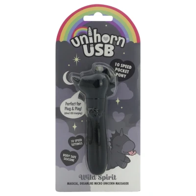 Unihorn Wild Spirit - akkus, vízálló mini vibrátor (fekete)
