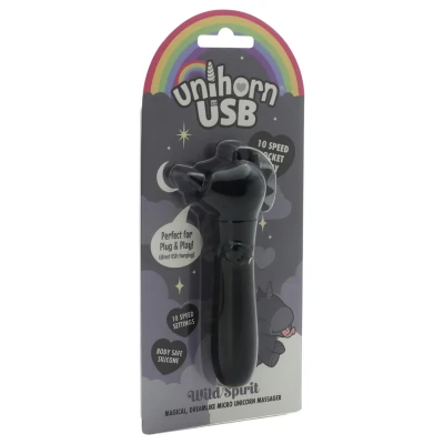 Unihorn Wild Spirit - akkus, vízálló mini vibrátor (fekete)