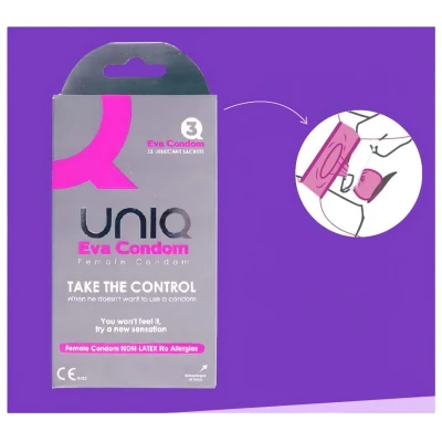 Uniq Eva - latexmentes női óvszer (3 db)