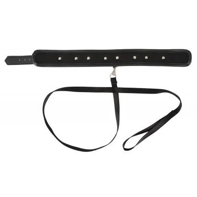 Vegan Fetish - szegecses nyakörv és póráz, bondage szett (fekete)