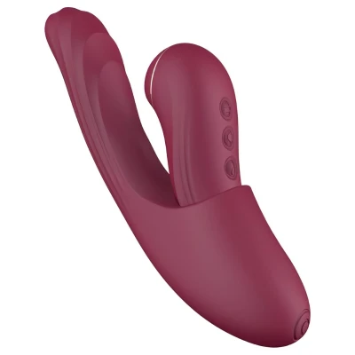 Vibeconnect - 2in1 G-pont és csiklóizgató vibrátor (piros)