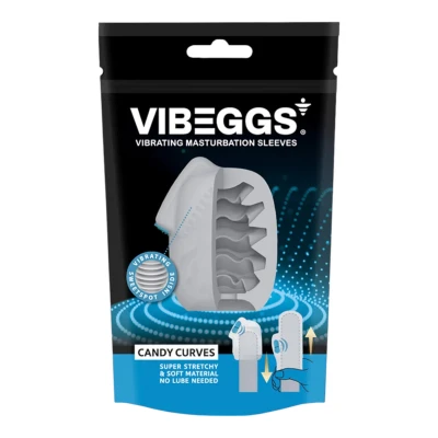 VIBEGGS Candy Curves - vibrációs tojás maszturbátor férfiaknak (fehér)