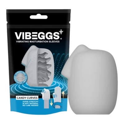 VIBEGGS Candy Curves - vibrációs tojás maszturbátor férfiaknak (fehér)