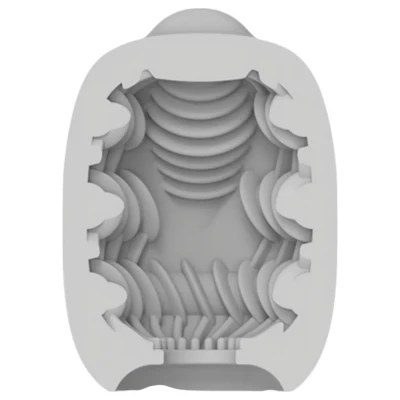 VIBEGGS Ribs Delight - vibrációs tojás maszturbátor férfiaknak (fehér)
