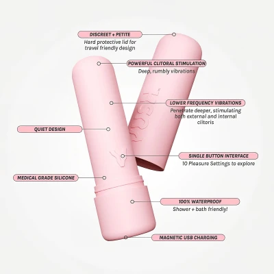 Vush Pop Gloss - akkus, vízálló mini vibrátor (pink)