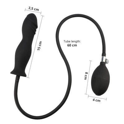 Erospace Wild Play - pumpálható anál plug (fekete)