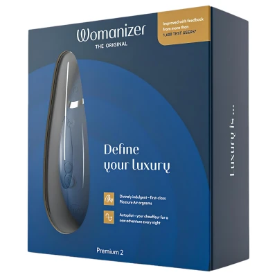 Womanizer Premium 2 - léghullámos csiklóizgató (kék)