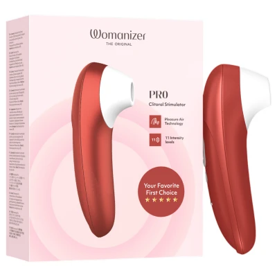 Womanizer Pro - léghullámos csiklóizgató (piros)