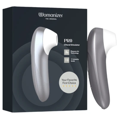 Womanizer Pro - léghullámos csiklóizgató (szürke)