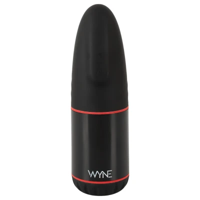 WYNE 02 - akkus, rezgő-szívó maszturbátor férfiaknak (fekete-fehér)