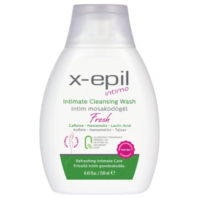 X-Epil Intimo Fresh - frissítő intim mosakodógél koffeinnel (250 ml)