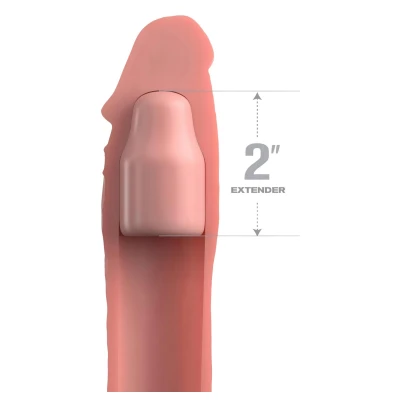 Pipedream X-TENSION Elite 2 - heregyűrűs, hosszabbító péniszköpeny (testszínű)