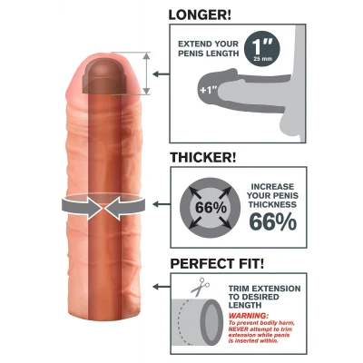 Pipedream X-TENSION Mega 1 - hosszabbító péniszköpeny (17,7cm)