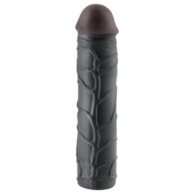Pipedream - X-TENSION Mega 3 - élethű péniszköpeny (22,8 cm, fekete)