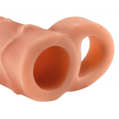 Pipedream X-TENSION Perfect 1 - heregyűrűs péniszköpeny (17,7 cm, testszínű)
