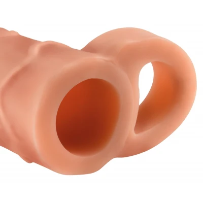 Pipedream X-TENSION Perfect 2 - heregyűrűs péniszköpeny (19 cm, testszínű)