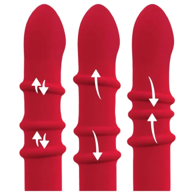 You2Toys Rabbit - mozgó gyűrűs, csiklókaros vibrátor (piros)