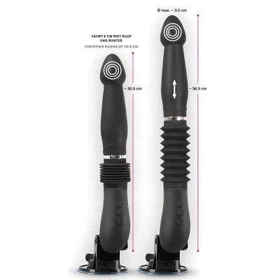 You2Toys - RC Fucking Machine - akkus lökő vibrátor (fekete)