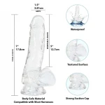 Addiction Crystal - tapadókorongos dildó (átlátszó) - 18 cm