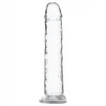 Addiction Crystal - tapadókorongos dildó (átlátszó) - 18 cm
