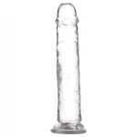 Addiction Crystal - tapadókorongos dildó (átlátszó) - 20 cm