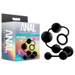 Anal Adventures L - gyöngyös anál dildó (fekete)