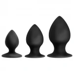 Anal Adventures Platinum Stout - anál plug szett - 3 db (fekete)