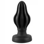 ANOS - bordázott puha anál plug, butt plug - 7 cm (fekete)