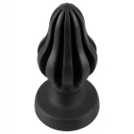 ANOS - bordázott puha anál plug, butt plug - 7 cm (fekete)