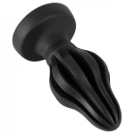 ANOS - bordázott puha anál plug, butt plug - 7 cm (fekete)