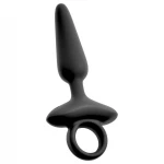 ANOS - vibrációs anál plug fogantyúval (fekete)
