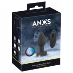 ANOS - világító, vibrációs anál plug (fekete)