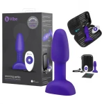 b-Vibe Rimming - forgó gyöngyös anál vibrátor (lila)