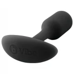 b-Vibe Snug Plug 1 - fekete szilikon anál plug belső súllyal (55 g)