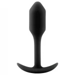 b-Vibe Snug Plug 1 - fekete szilikon anál plug belső súllyal (55 g)