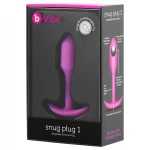 b-Vibe Snug Plug 1 - anál plug belső súllyal (55 g, pink)