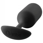 b-Vibe Snug Plug 3 - fekete dupla golyós butt plug, anál plug (180 g)