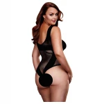BACI Plus Size - rafinált, fekete necc body (XL-XXL)