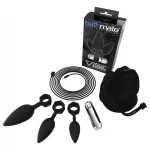 Bathmate Anal Training Plugs Vibe - vibrációs anál plug szett (fekete)