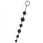 Black Velvets - 7 gyöngyös anal beads kihúzó gyűrűvel (fekete)