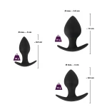 Black Velvets - szilikon anál plug szett (3 részes, fekete)