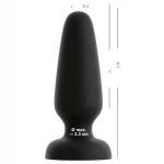 Black Velvets - tapadókorongos szilikon anál plug (fekete) - L