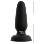 Black Velvets - tapadókorongos szilikon anál plug (fekete) - S