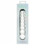 Clarity Elysian Pearls - gyöngyös üveg dildó (átlátszó)